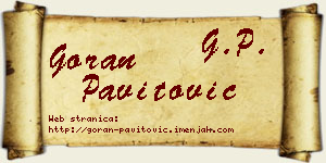 Goran Pavitović vizit kartica